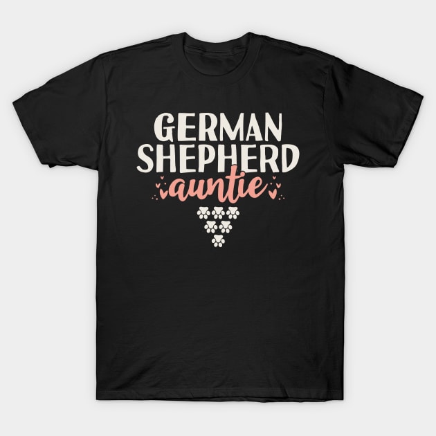 German Shepherd Auntie Gift T-Shirt by Tesszero